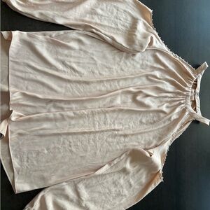 Ramy Brook Blush Pink Gathered-Neck Blouse